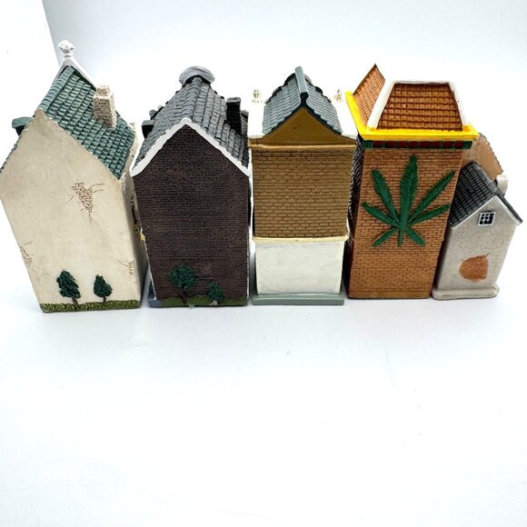 Amsterdam Miniature Ceramic Canal House 5 Pc Figurines Decorative Collectibles - Picture 3 of 11